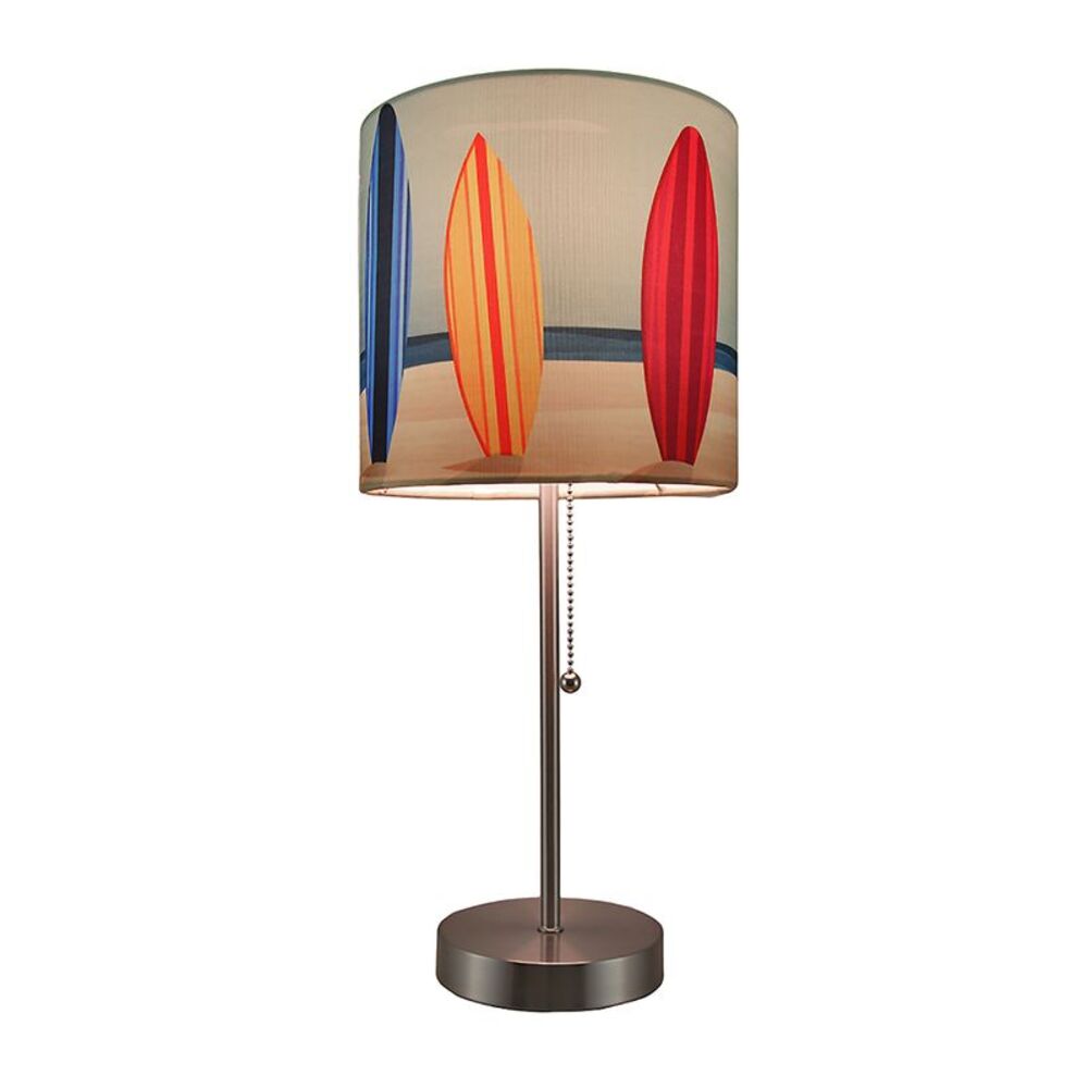 Decorative Surfboard Shade Stainless Steel Accent Lamp Coastal Beach Surf Decor